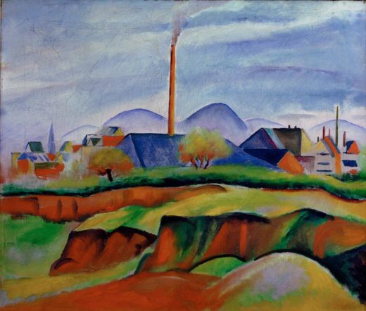 August Macke „Landschaft mit Fabrik“ 72 x 61 cm 1