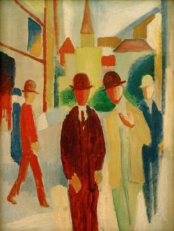 August Macke "Helle Straße mit Leuten" 47 x 62 cm