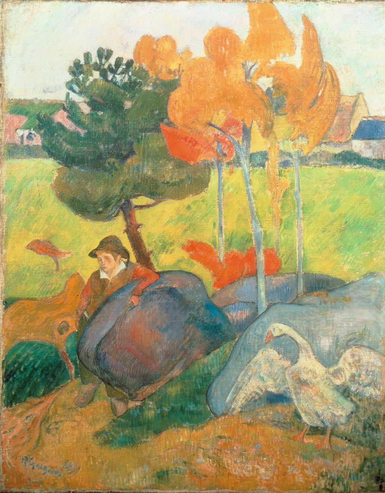 Paul Gauguin "Kleiner Bretone mit Gans"  73 x 92 cm