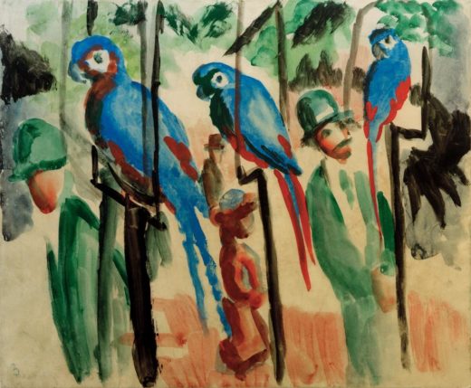 August Macke „Bei den Papageien“ 38 x 31 cm 1