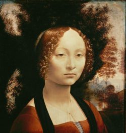 Leonardo da Vinci "Porträt der Ginevra Benci" 37 x 42 cm