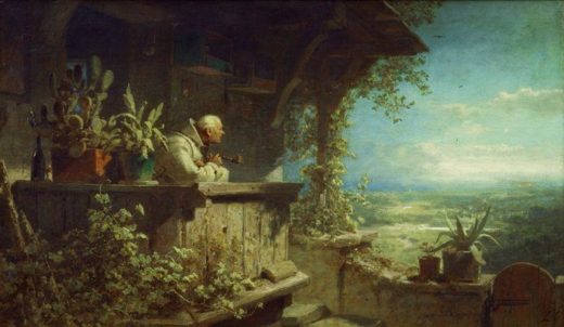 Carl Spitzweg „Verdächtiger Rauch“ 31 x 53 cm 1