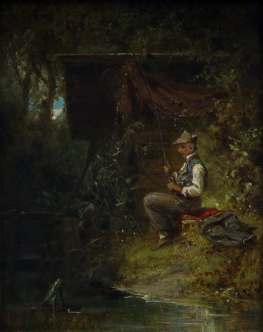 Carl Spitzweg „Der Angler“ 19 x 15 cm 1
