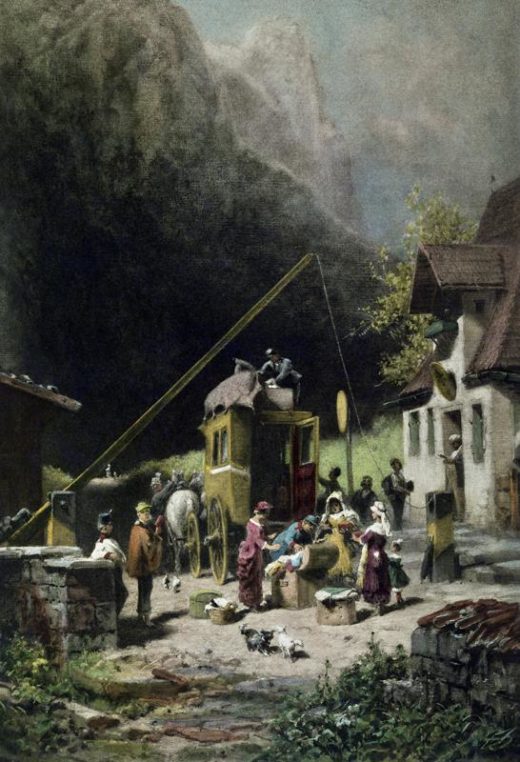Carl Spitzweg „Nur die Gedanken sind zollfrei“ 47 x 32 cm 1