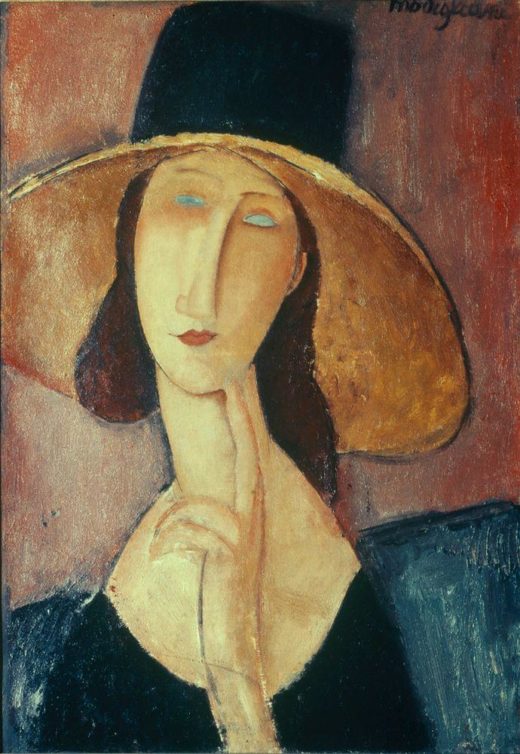 Amedeo Modigliani „Bildnis einer Frau mit großem Hut / Jeanne Hébuterne mit großem Hut“ 55 x 38″cm 1
