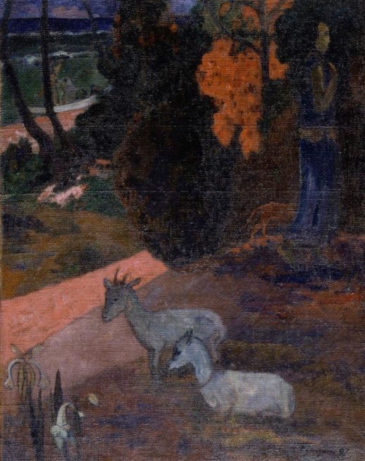 Paul Gauguin „Landschaft mit zwei Ziegen“  73 x 92 cm 1