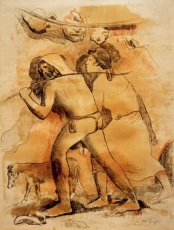 Paul Gauguin "Der Aufbruch (Adam und Eva)"  40 x 53 cm