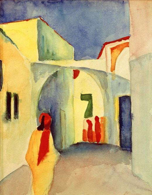August Macke „Blick in eine Gasse in Tunis“ 23 x 29 cm 1
