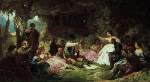Carl Spitzweg „Das Picknick“ 27 x 49 cm 1