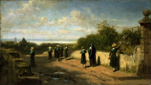 Carl Spitzweg „Spazierengehendes Mädchenpensionat“ 16 x 29 cm 1