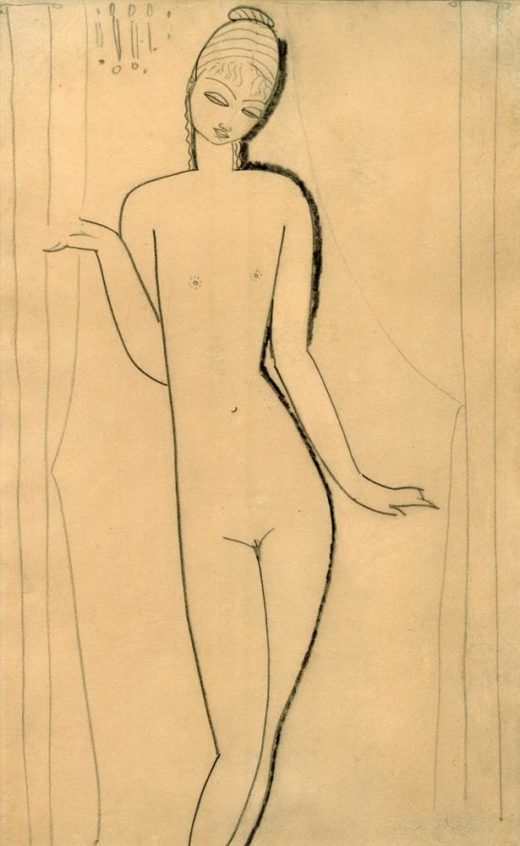 Amedeo Modigliani „Nacktes junges Mädchen – Karyatide“ 43 x 26″cm 1