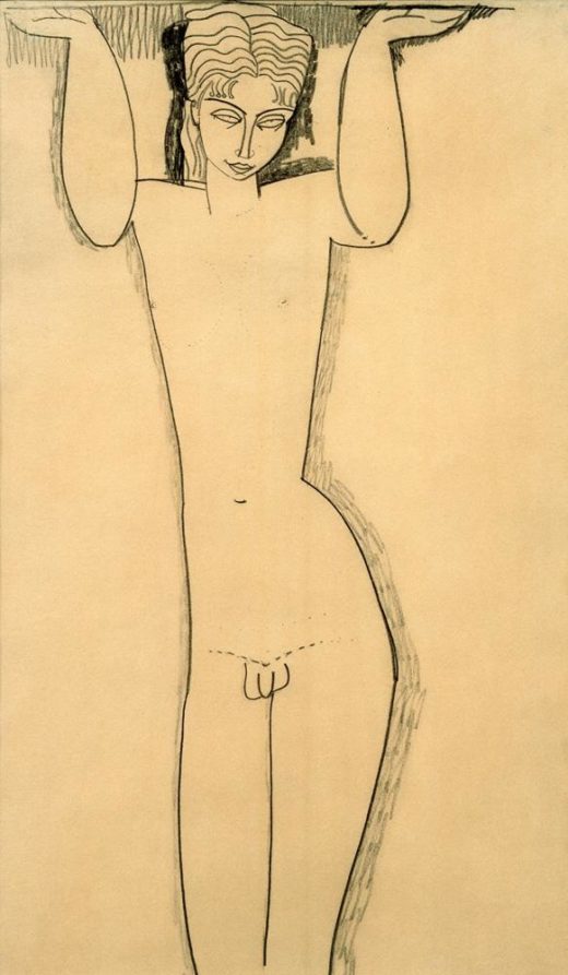Amedeo Modigliani „Nackter junger Mann (Atlas)“ 43 x 26″cm 1