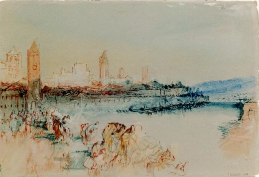 William Turner „Regensburg von der Brücke aus gesehen“ 19 x 28 cm 1