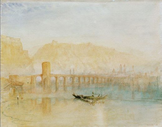 William Turner „Die Moselbrücke in Koblenz“ 24 x 30 cm 1