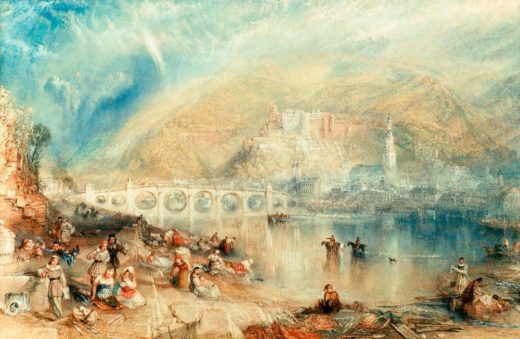 William Turner „Heidelberg mit einem Regenbogen“ 31 x 52 cm 1