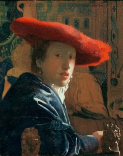 Jan Vermeer "Mädchen mit rotem Hut" 18 x 23 cm