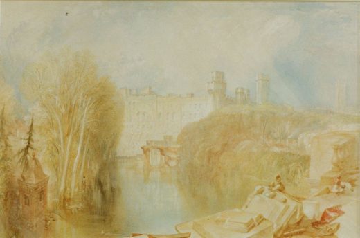 William Turner „Blick auf Warwick Castle“ 30 x 45 cm 1