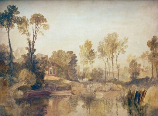 William Turner „Haus am Fluß mit Bäumen und Schafen“ 91 x 117 cm 1