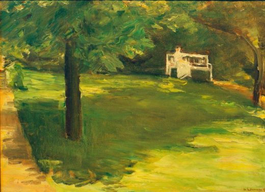 Max Liebermann „Gartenbank unter dem Kastanienbaum im Wannseegarten“ 68 x 50 cm 1