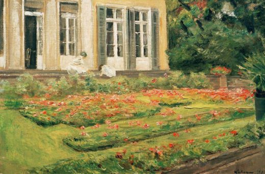 Max Liebermann „Die Blumenterrasse im Wannseegarten nach Nordwesten“ 75 x 50 cm 1