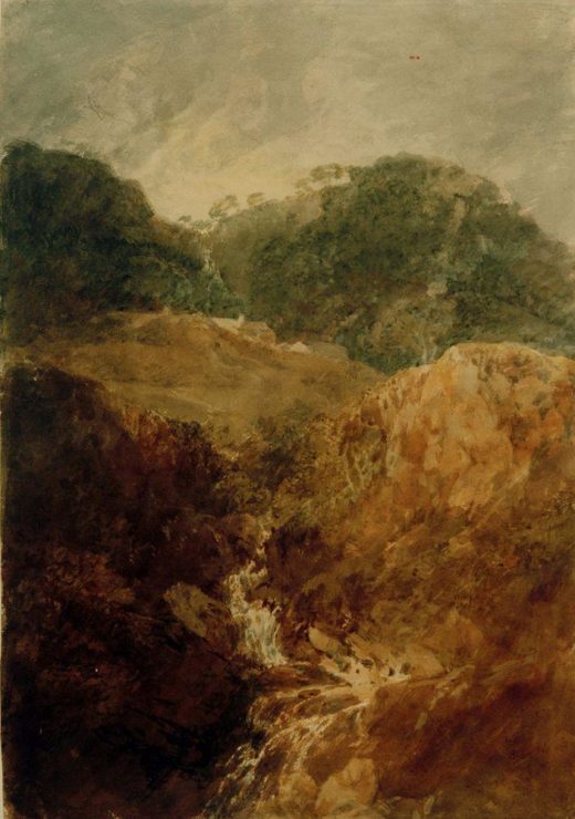 William Turner „Ein Bergbach: Quellgebiet des Derwentwater“ 54 x 38 cm 1