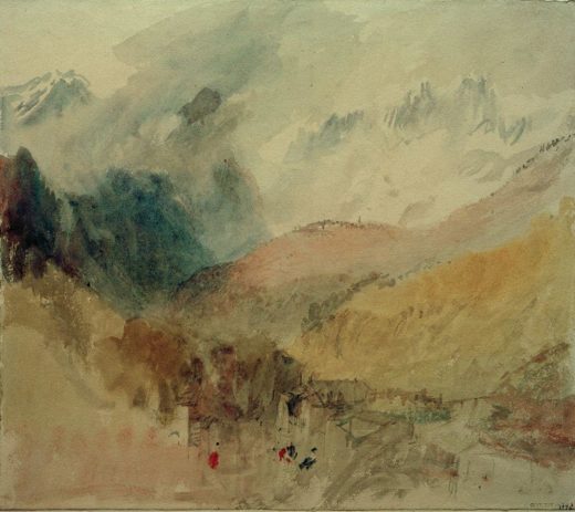William Turner „Montblanc und Le Chétif über Pré-Saint-Didier im Aostatal blickend“ 26 x 28 cm 1