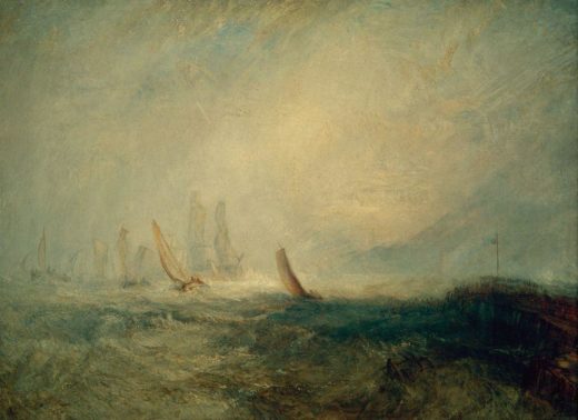 William Turner „Fischerboote bringen ein manövrierunfähiges Schiff in den Hafen von Ruysdael“ 91 x 123 cm 1