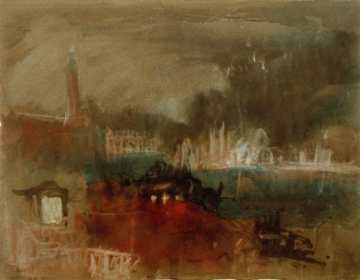 William Turner „Venedig: Feuerwerk an der Mole“ 23 x 30 cm 1