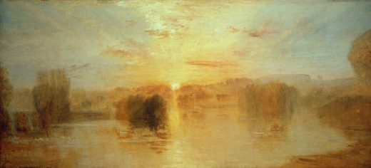 William Turner „Der See, Petworth, Sonnenuntergang; Studie“ 64 x 140 cm 1