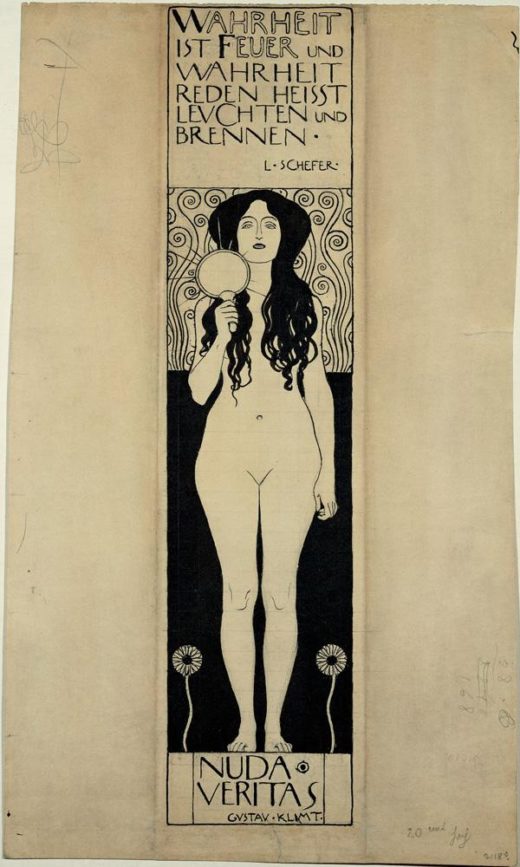 Gustav Klimt „Nuda Veritas (Zeichnung)“ 10 x 41 cm 1