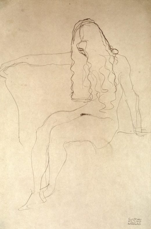 Gustav Klimt „Sitzender Mädchenakt“ 37 x 56 cm 1