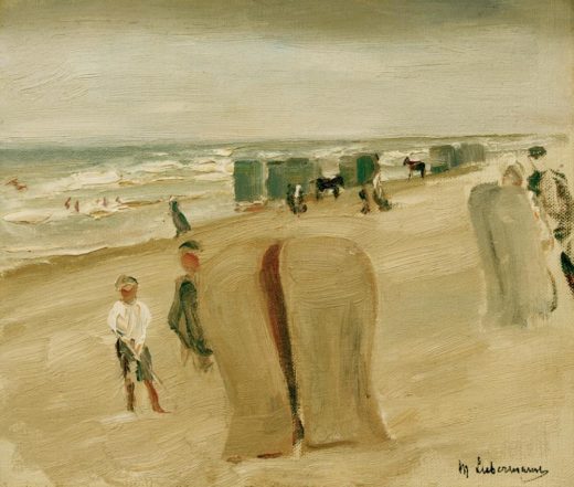 Max Liebermann „Strand mit Strandkörben“ 38 x 33 cm 1