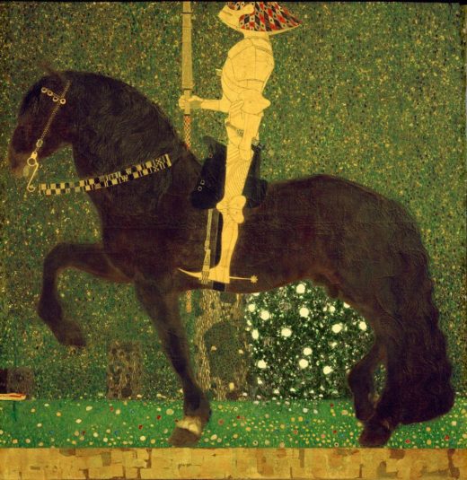 Gustav Klimt „Das Leben ein Kampf (Der goldene Ritter)“ 100 x 100 cm 1