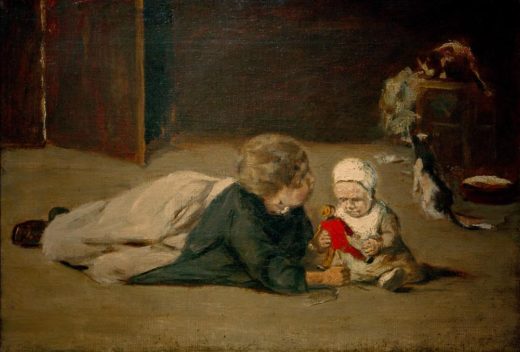 Max Liebermann „Spielende Kinder – Studie“ 55 x 38 cm 1