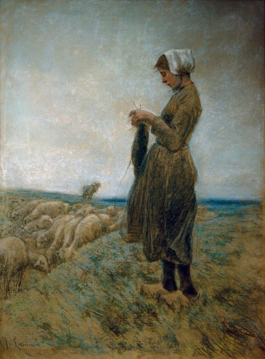 Max Liebermann „Holländisches Hirtenmädchen (Strickende Schafhirtin)“ 68 x 92 cm 1