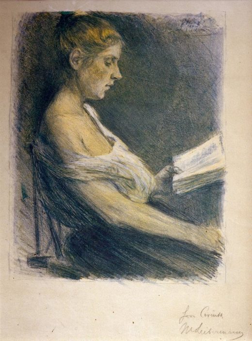 Max Liebermann „Lesendes Mädchen“ 24 x 31 cm 1