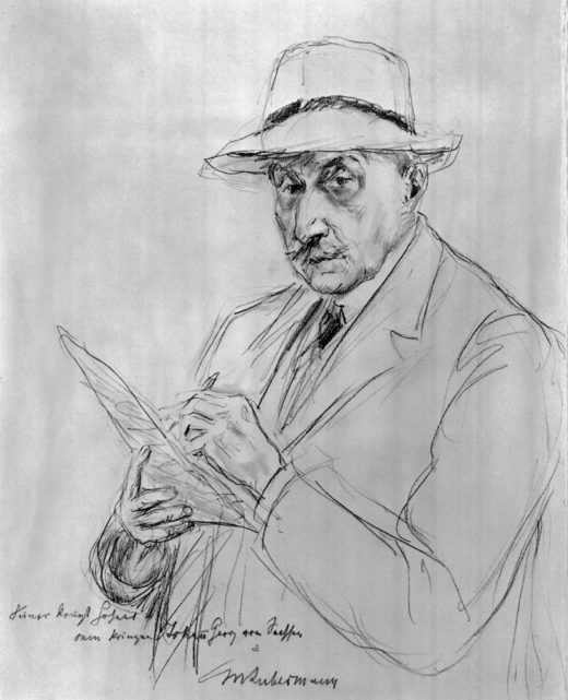 Max Liebermann „Selbstbildnis mit Panamahut“ 25 x 31 cm 1