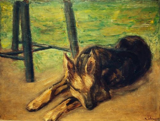 Max Liebermann „Schlafender Schäferhund“ 65 x 51 cm 1
